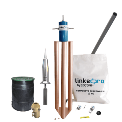 Kit Pararrayo PDC Dat Controler Plus, Avance de Cebado:15 µs. Diámetro de Protección Máx: 70 m. Incluye Electrodo y Accesorios p/Torre. 