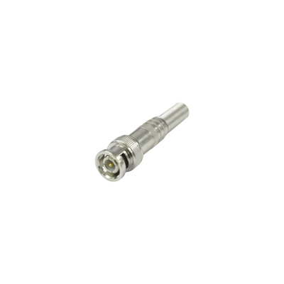 Conector BNC macho de 75 Ohm, con base de resorte para montar a presión cable coaxial RG-59/ Níquel/ Oro/ Teflón. 