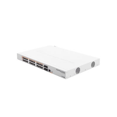 CRS328-24P-4S+RM - 24 port Gigabit Ethernet router/switch with four 10Gbps SFP+ 