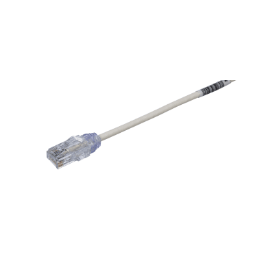 Cable de Parcheo TX6, UTP Cat6, Diámetro Reducido (28AWG), Color Blanco Mate, 4.57 Metros (15 Pies)